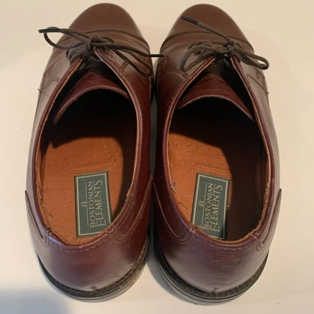 Bostonian Mens Burgundy Cap‎ Toe Lace Up Leather Dress Shoes Made In USA  8.5 M